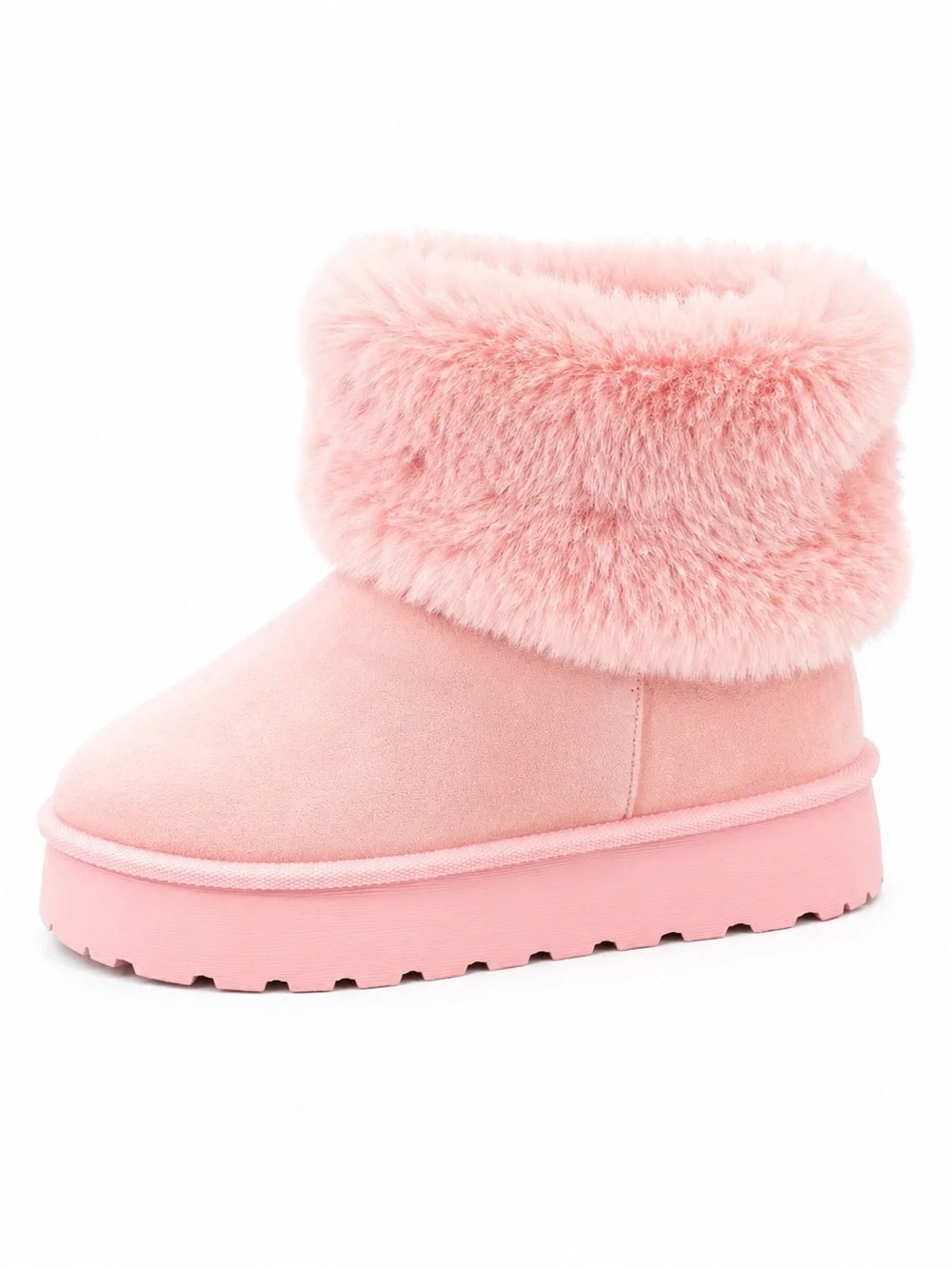 Plush Faux-Fur Ankle Boot in Pink - Women